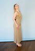 Lt Olive Twisted Strap Tank Midi Dress