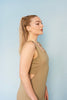 Lt Olive Twisted Strap Tank Midi Dress