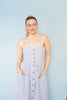 Striped Button Down Linen Midi Dress