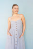 Striped Button Down Linen Midi Dress