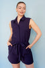Oxford Blue Belted Romper