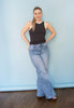 RISEN High Rise Wide Front Yoke Detailed Jeans