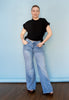 Black Short Sleeve Side Tie Detail Top