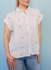 Blue Stripe Floral Print Shirt