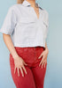 Ice Blue Short Sleeve Denim Shirt