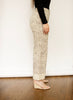 Ecru Print Wide Leg Cuffed Ankle Jeans