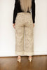 Ecru Print Wide Leg Cuffed Ankle Jeans