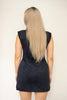 Navy Faux Suede Mini Dress