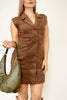 Dark Brown Faux Suede Mini Dress