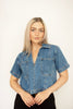 Blue Denim Boxy Collared Shirt