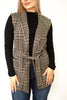 Plaid Sleeveless Tie Vest