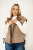 Mocha Contrast Band Faux Shearing Vest