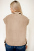 Mocha Contrast Band Faux Shearing Vest