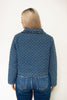 Denim Quilted Tie Front Jacket