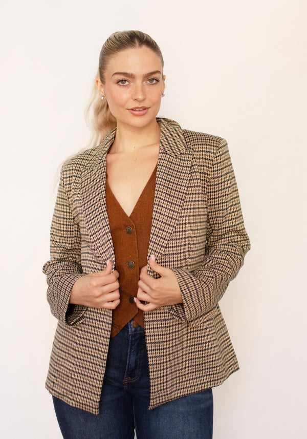 Houndstooth Stretch Blazer
