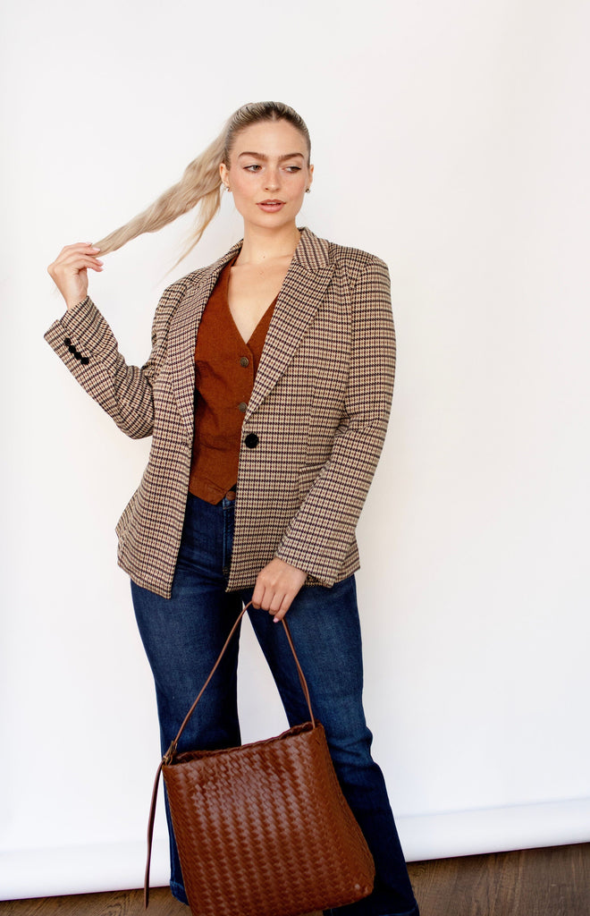 Houndstooth Stretch Blazer