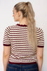 Stripe Pointelle Scallop Knit Top