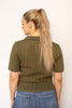 Olive Open Knit Collar Sweater