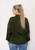 Forest Drop Shoulder Button Placket Collar Knit Top