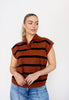 Rust Striped Sweater Top