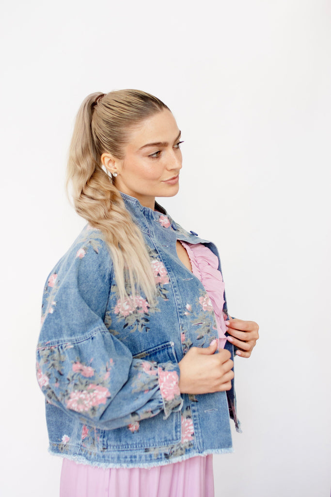 Denim Blossom Relaxed Jacket