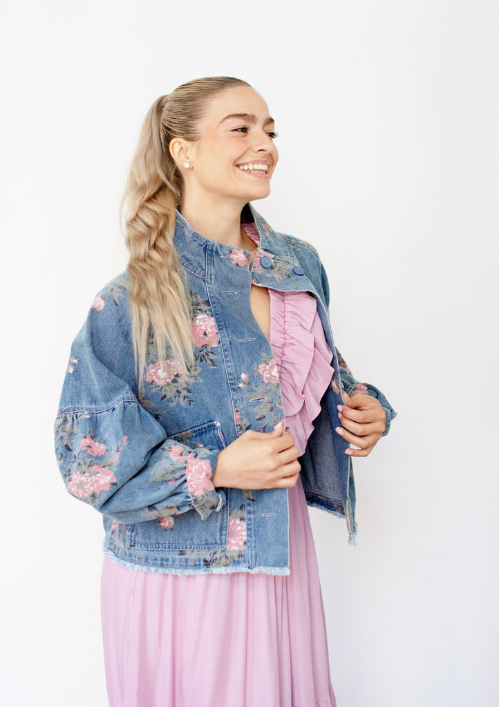 Denim Blossom Relaxed Jacket