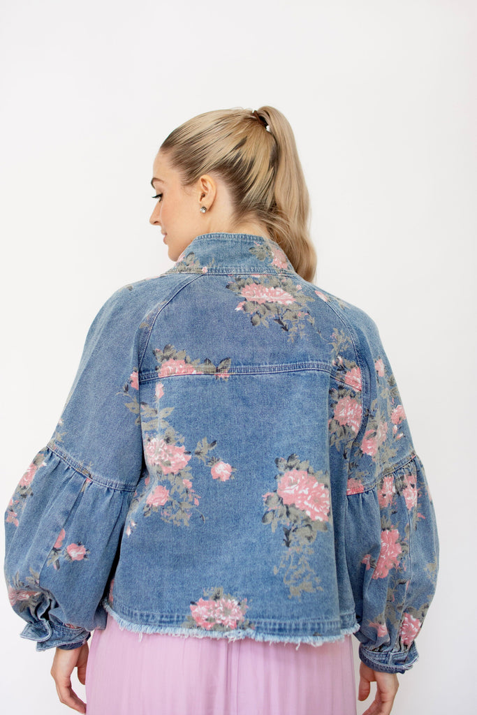 Denim Blossom Relaxed Jacket