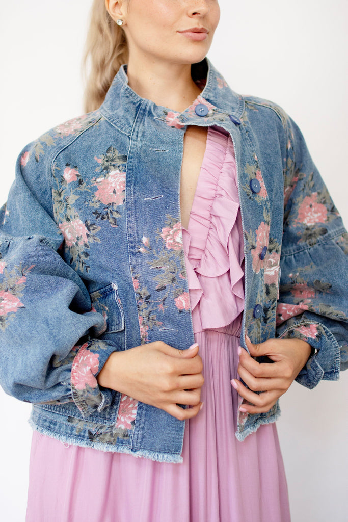 Denim Blossom Relaxed Jacket