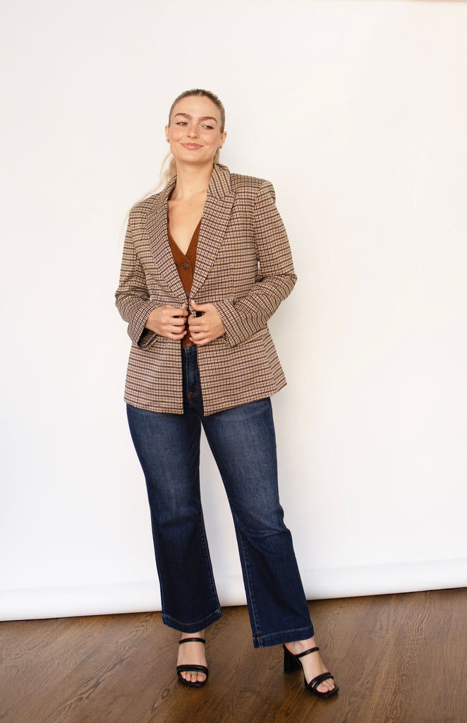 Houndstooth Stretch Blazer