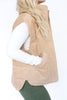 Latte Corduroy Quilted Puffer Vest