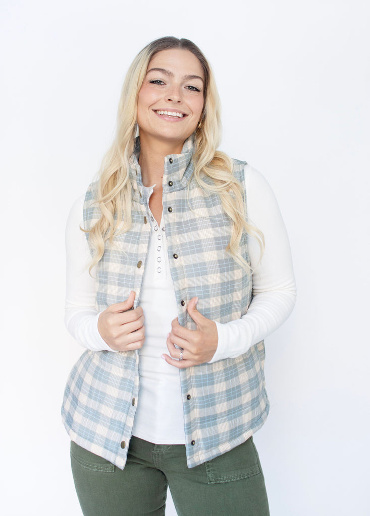 Plaid Puffer Vest