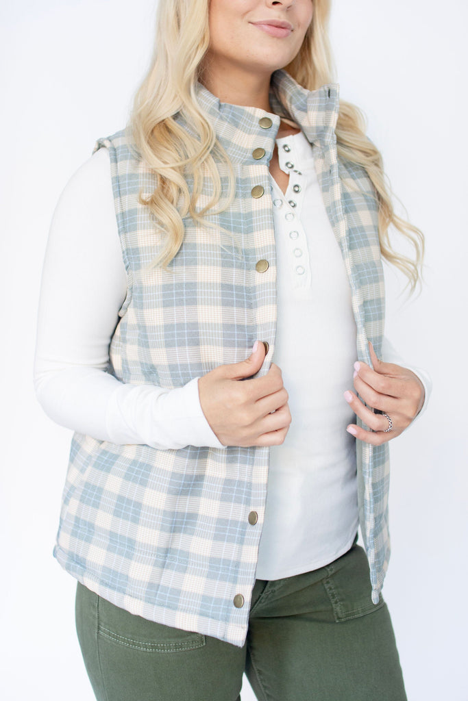 Plaid Puffer Vest