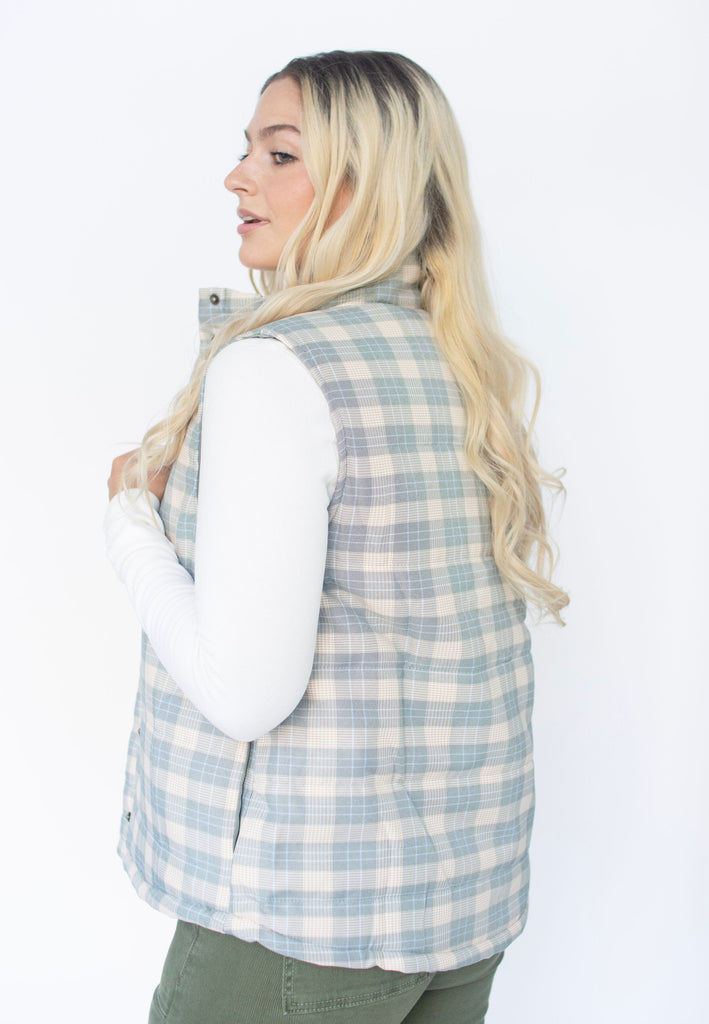 Plaid Puffer Vest