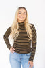 Striped Knit Mock-Neck Top