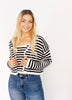 Black Striped Crochet Cardigan