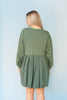 Cactus Green French Terry Pleated Dress