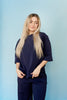 Navy Scuba Knit Top