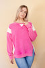 Pink Oversized French Terry Sweatshirt