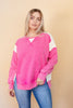 Pink Oversized French Terry Sweatshirt