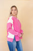 Pink Oversized French Terry Sweatshirt