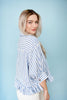 Ruffled Stripe Button Down Shirt