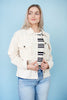 Oatmeal Boxy Twill Cropped Jacket