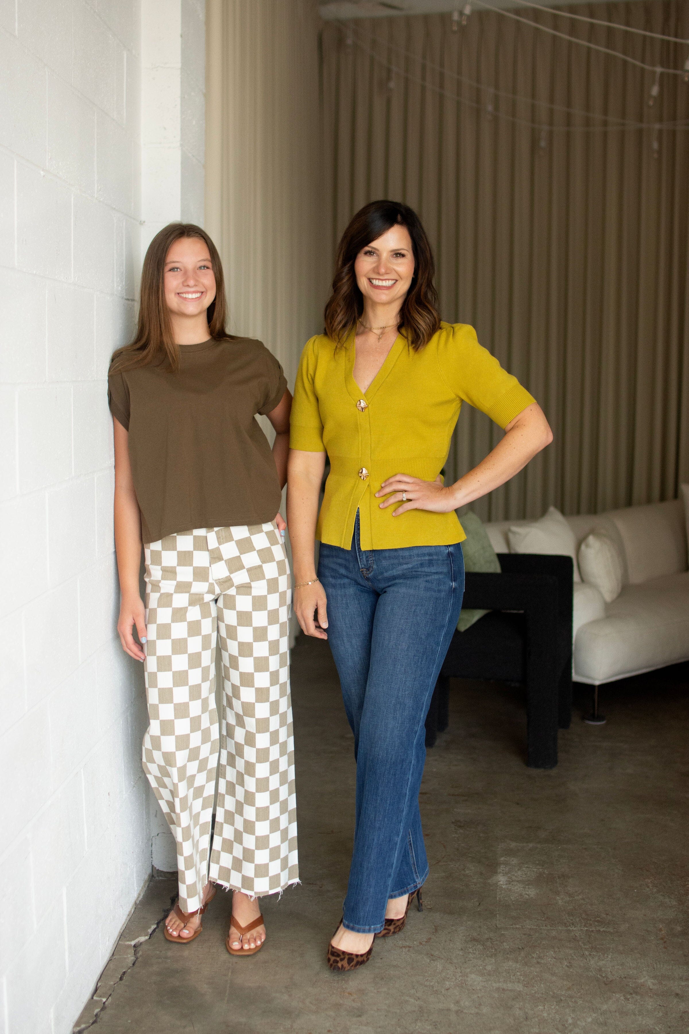 Chartreuse Ribbed Short Sleeve Cardigan | Chic Gold Button Knit Top