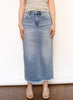 Medium High Rise Frayed Long Pencil Skirt