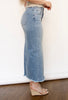 Medium High Rise Frayed Long Pencil Skirt