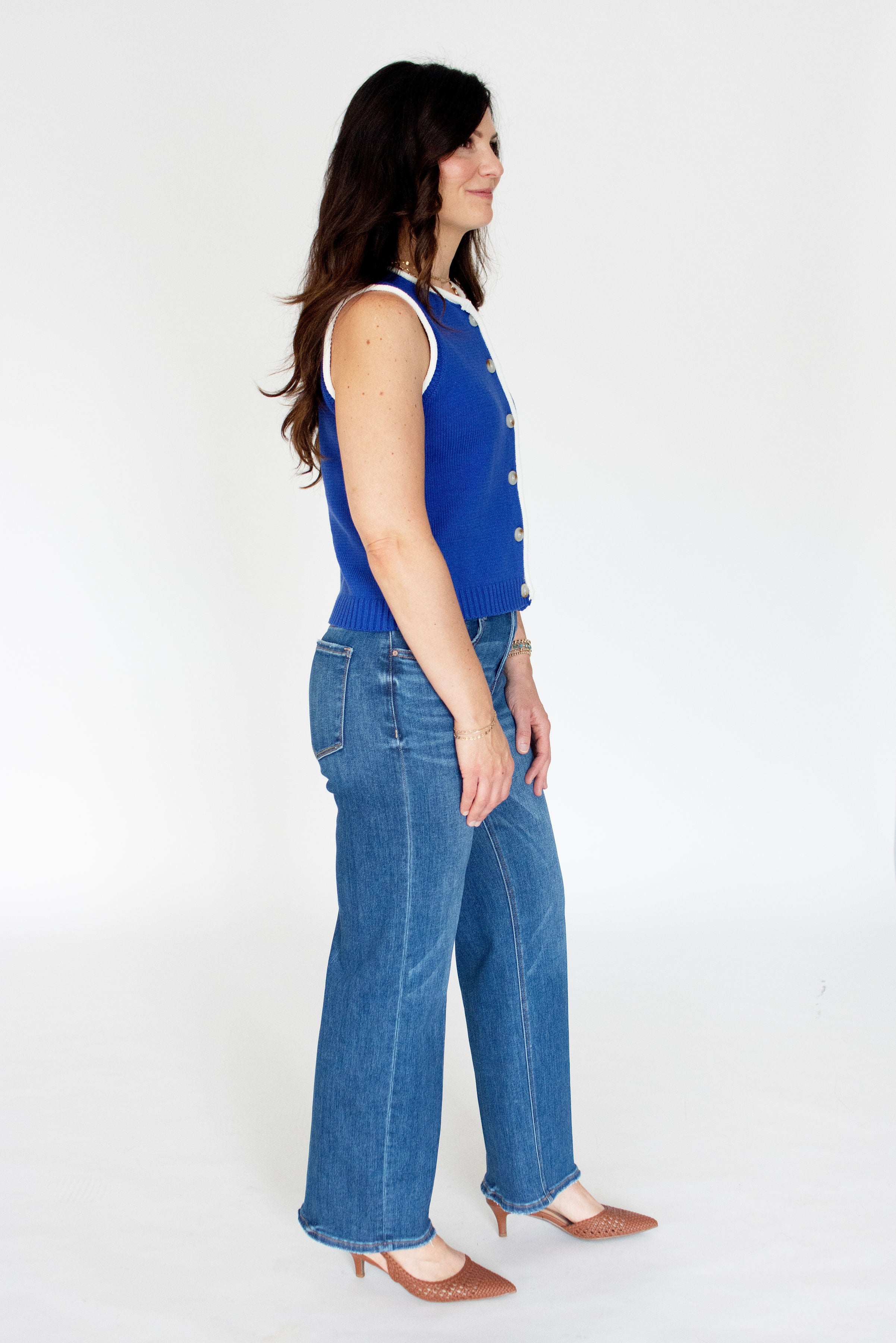 Royal Blue Button-Down Knit Vest
