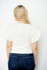 White Ruffle Sleeve Flag Sweater Top