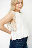 White Lace Trim Ruffle Cropped Top