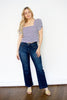 Stripe Knit Puff Sleeve Top