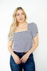 Stripe Knit Puff Sleeve Top